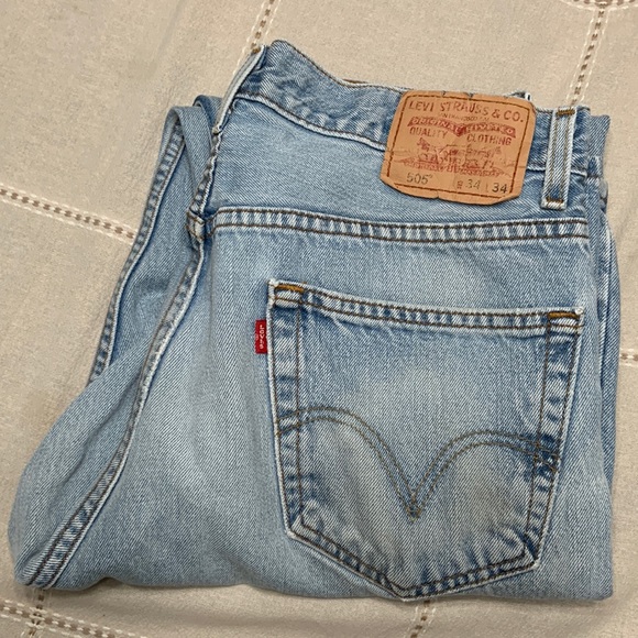 Levi's Other - Vintage Levi’s 505 denim blue jeans. size 34x43. Faded, distressed. Red tag.